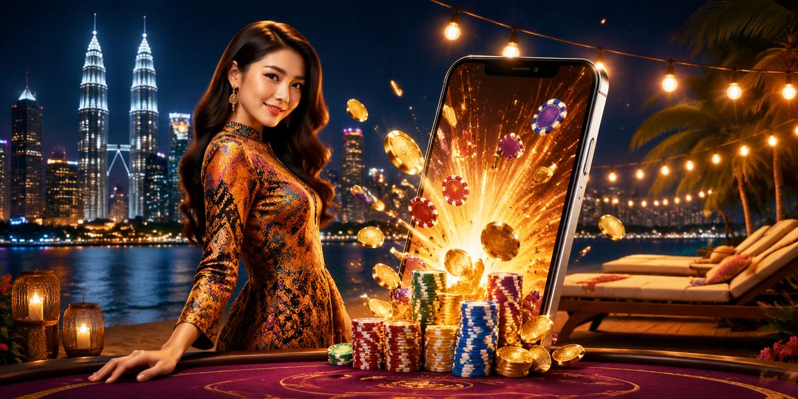 Pengguna berbaju batik di Kuala Lumpur menggunakan apl kasino semangat33 untuk bermain roulette